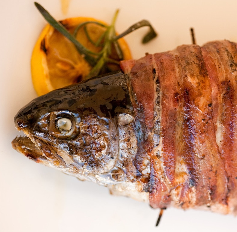 Bob Blumer's bacon-wrapped trout recipe