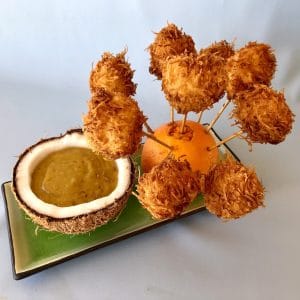 Coconut-Crusted Scallop Lollies